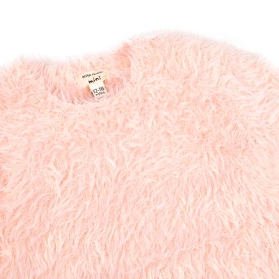 Mini girl pink fluffy jumper